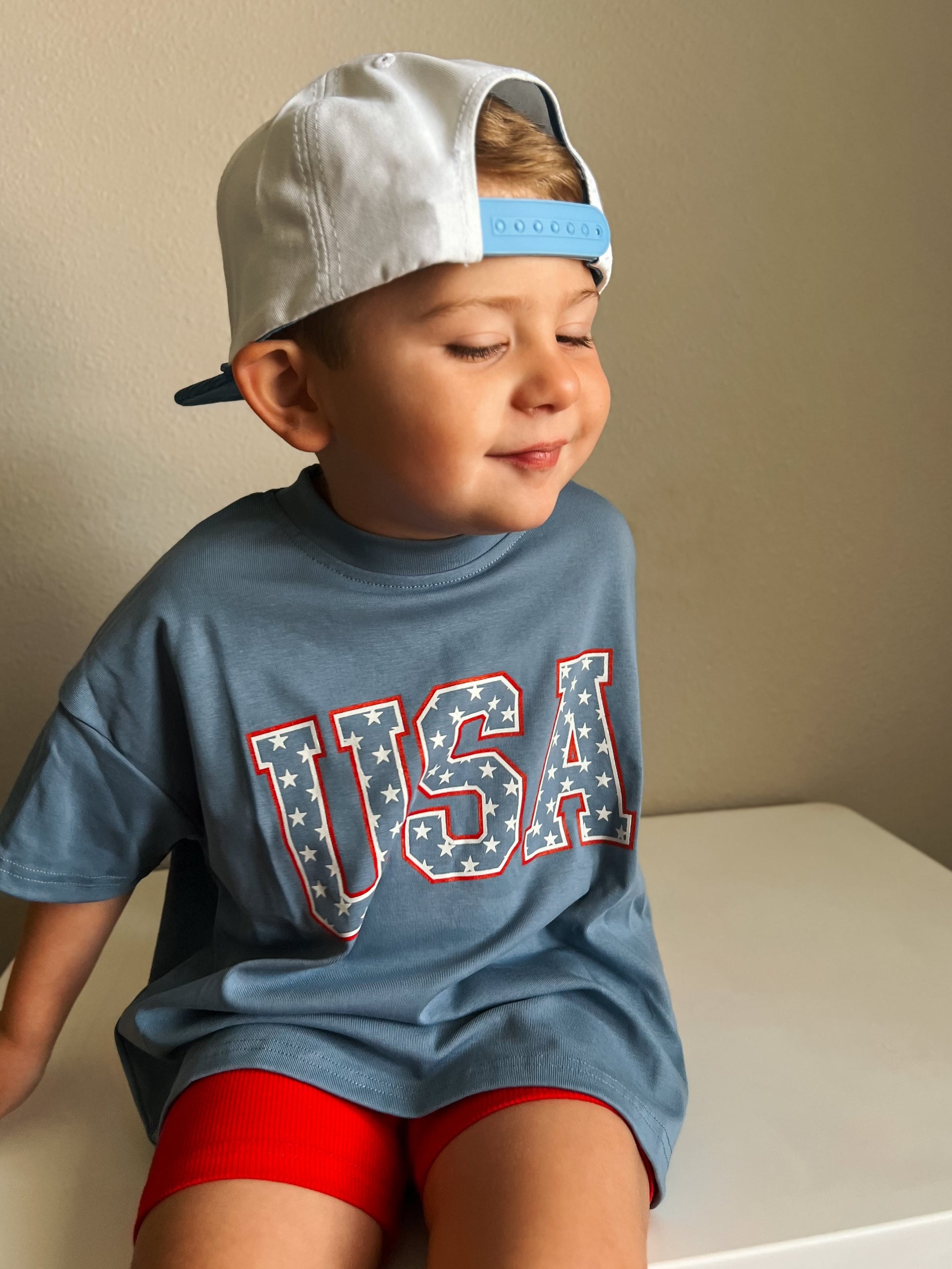 USA Stars Oversized Tee by Little Joy Co., product view 4