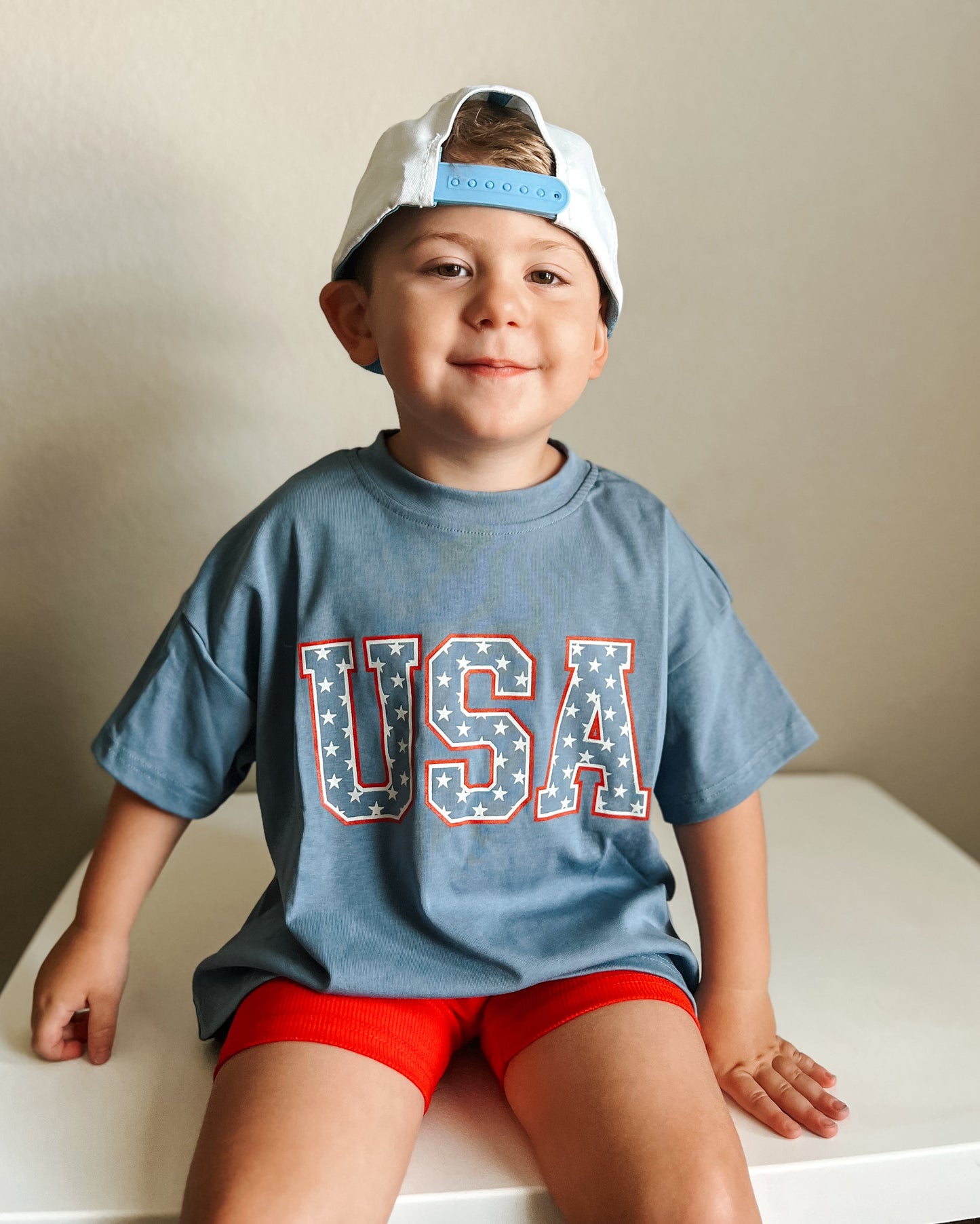 USA Stars Oversized Tee by Little Joy Co., product view 3