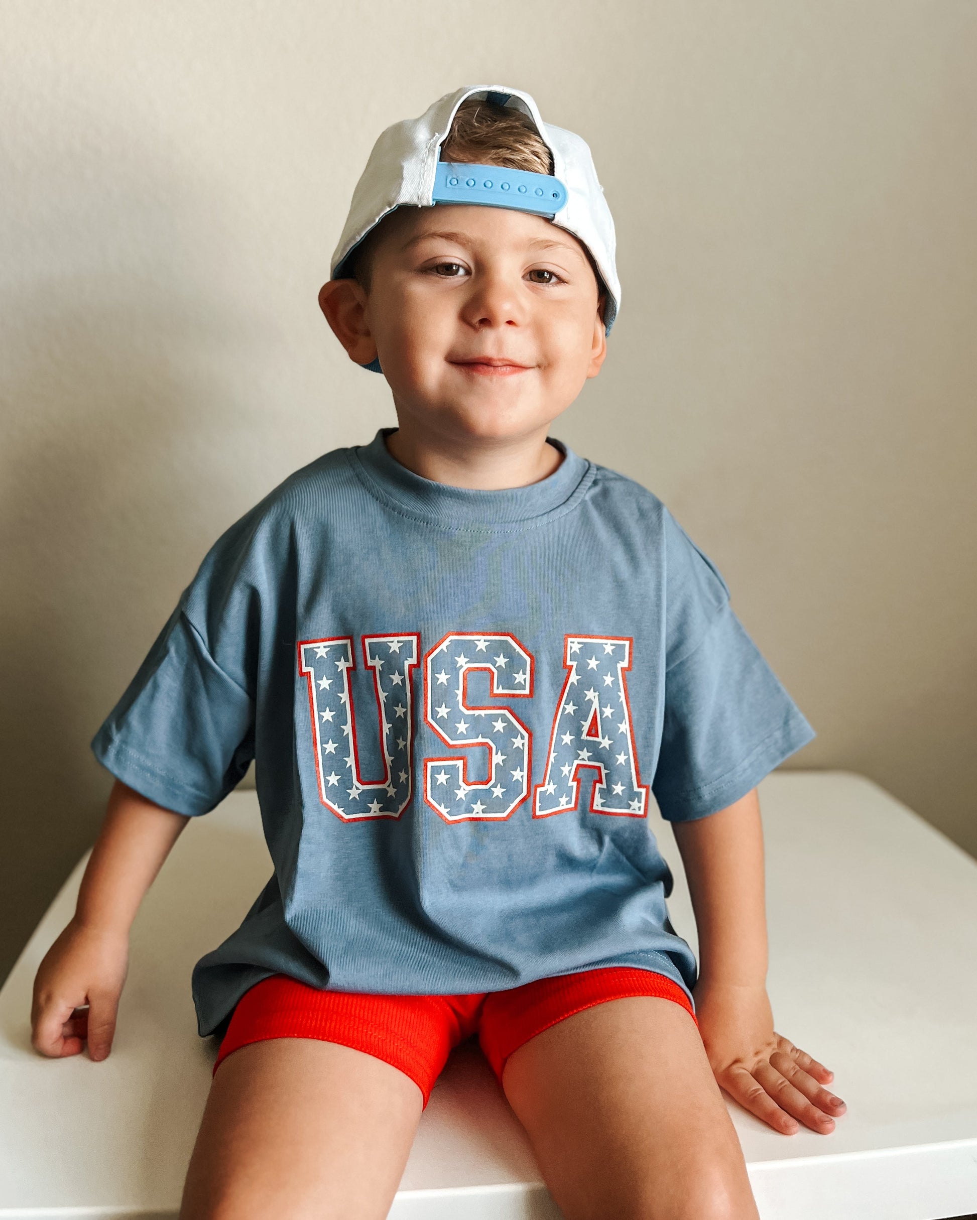 USA Stars Oversized Tee by Little Joy Co., product view 3