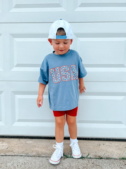 USA Stars Oversized Tee by Little Joy Co.