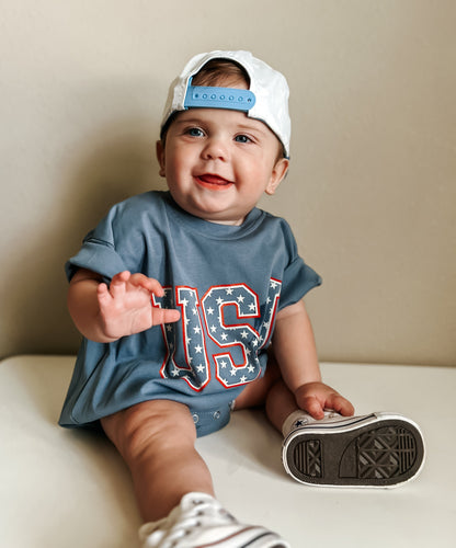 USA Stars T-Shirt Romper by Little Joy Co.