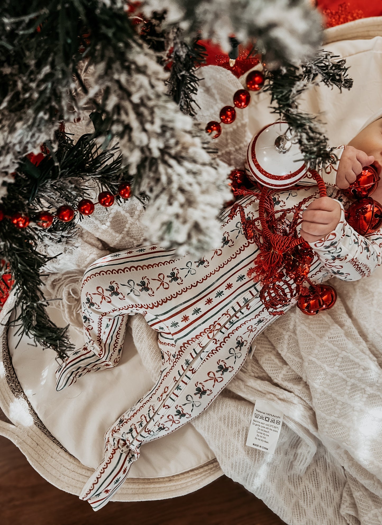 Candy Cane Lane Bamboo Christmas Pajamas - Zippy by Little Joy Co., product view 2