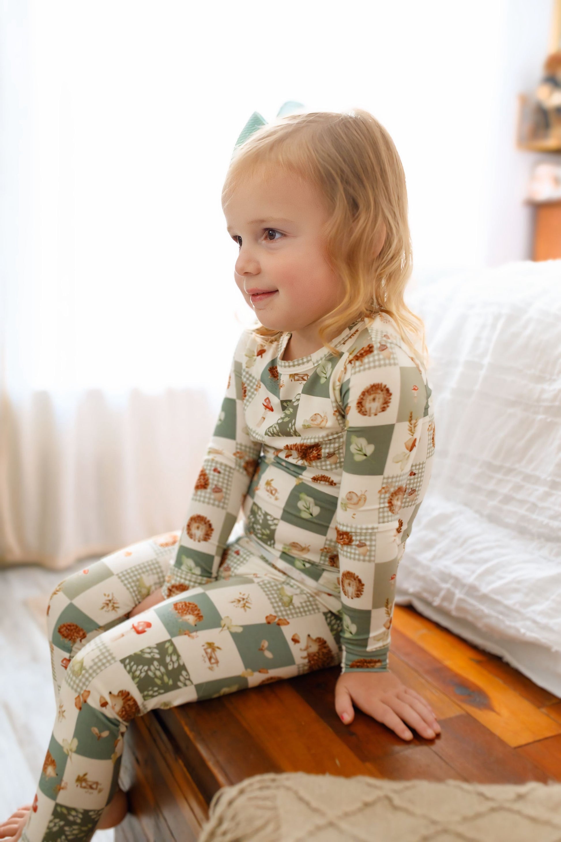 Harvest Hedgehogs 2pc Bamboo Pajamas by Little Joy Co., product view 4