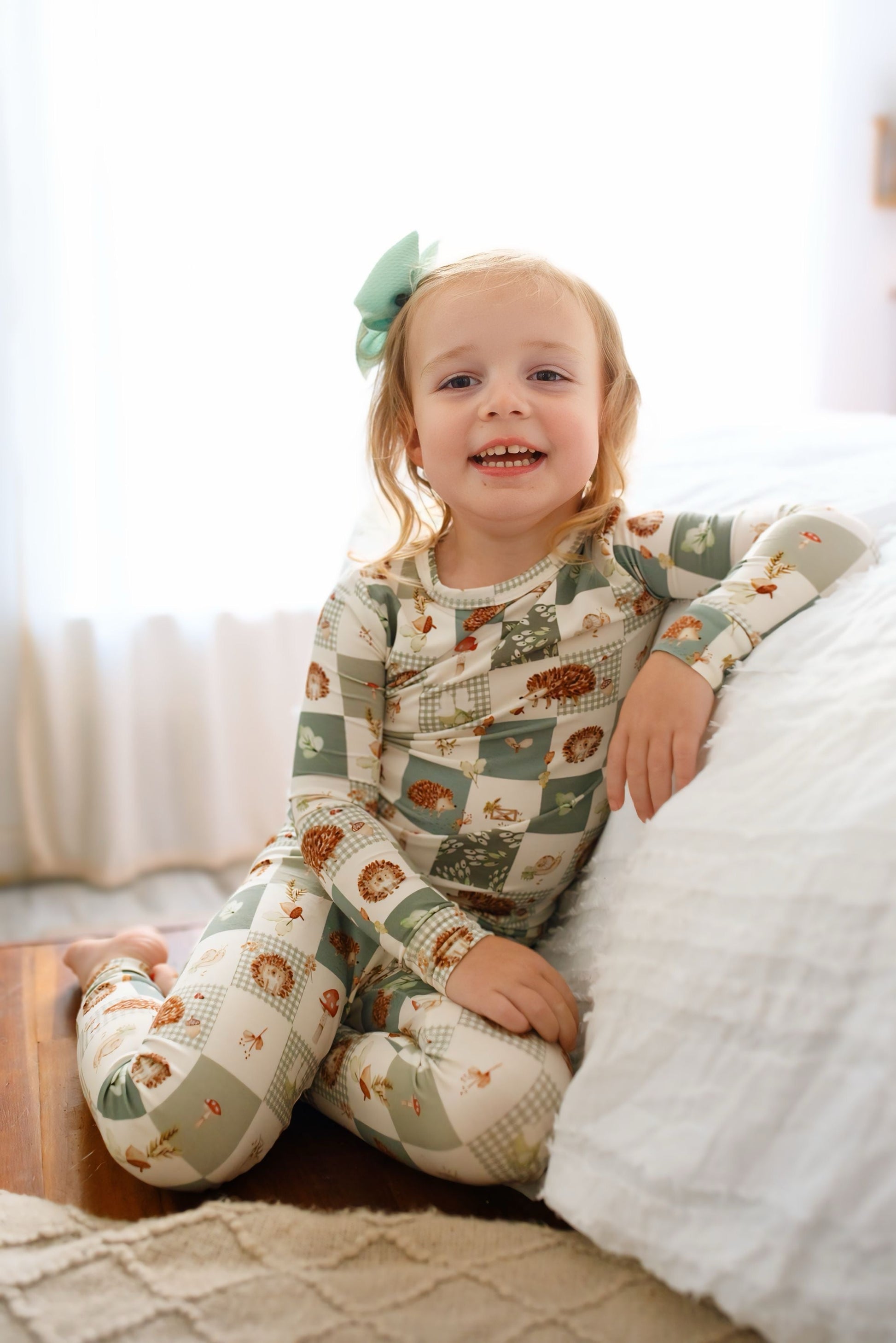 Harvest Hedgehogs 2pc Bamboo Pajamas by Little Joy Co., product view 6