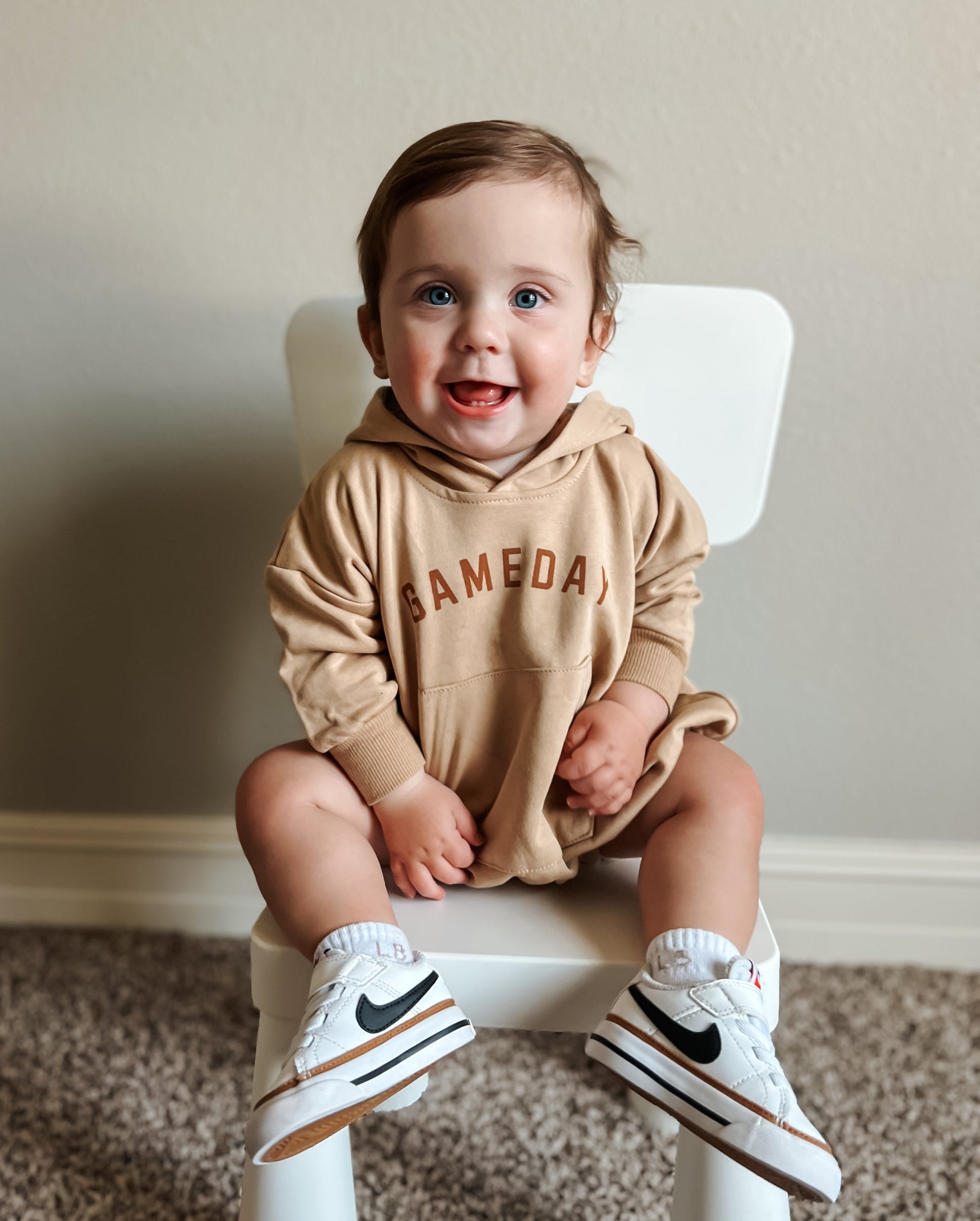 Gameday Hooded Sweatshirt Romper by Little Joy Co.