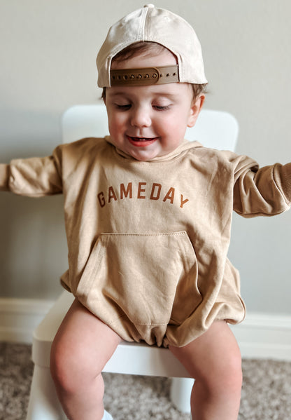 Gameday Hooded Sweatshirt Romper by Little Joy Co., product view 4