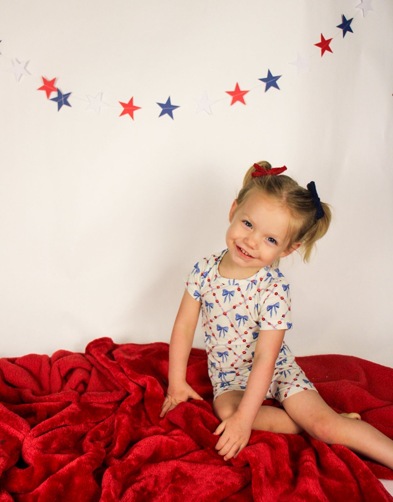 Red White & Bows 2pc Bamboo Pajamas by Little Joy Co., product view 9