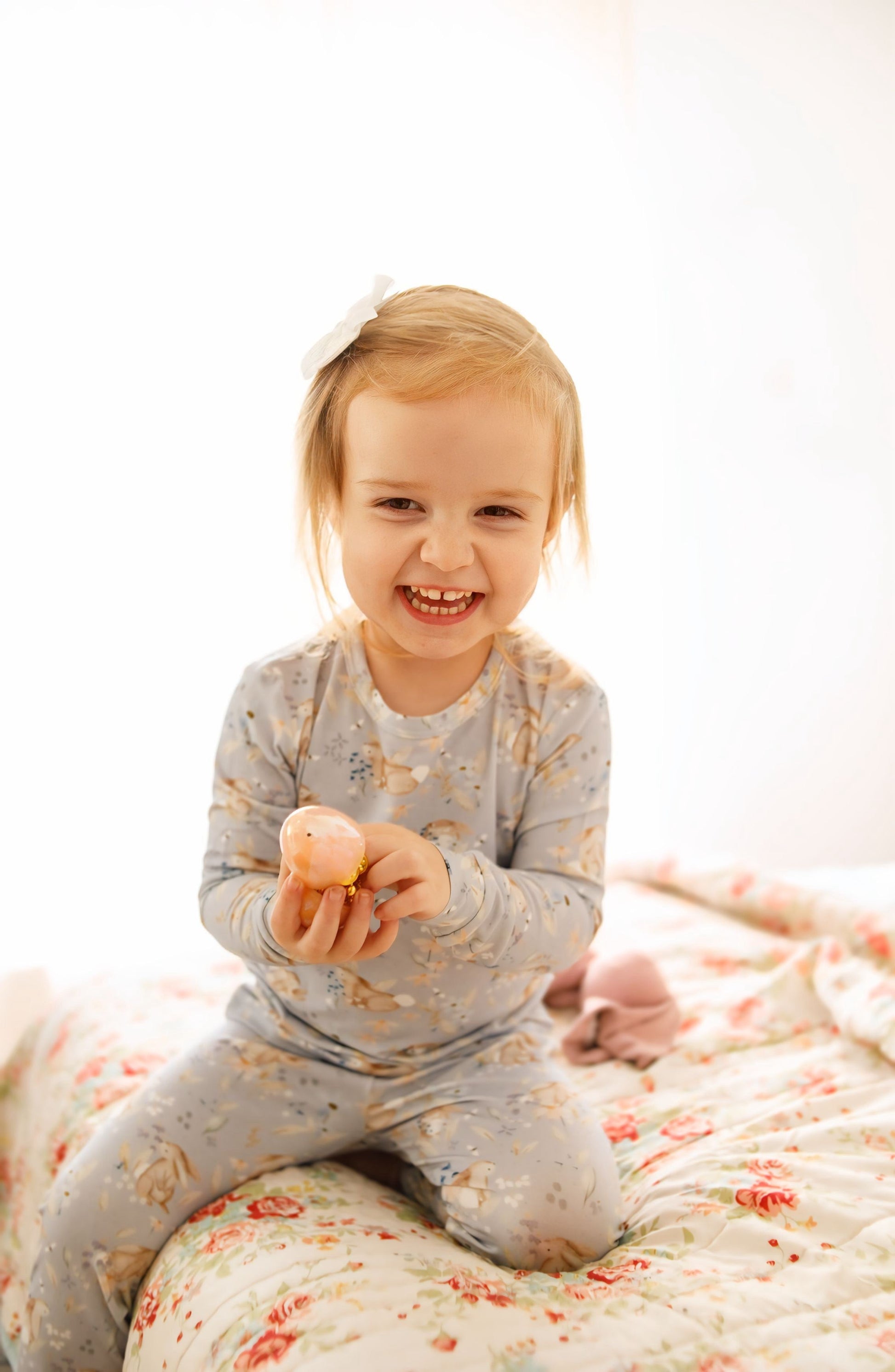 Bunny Blossoms 2pc Bamboo Pajamas by Little Joy Co., product view 4