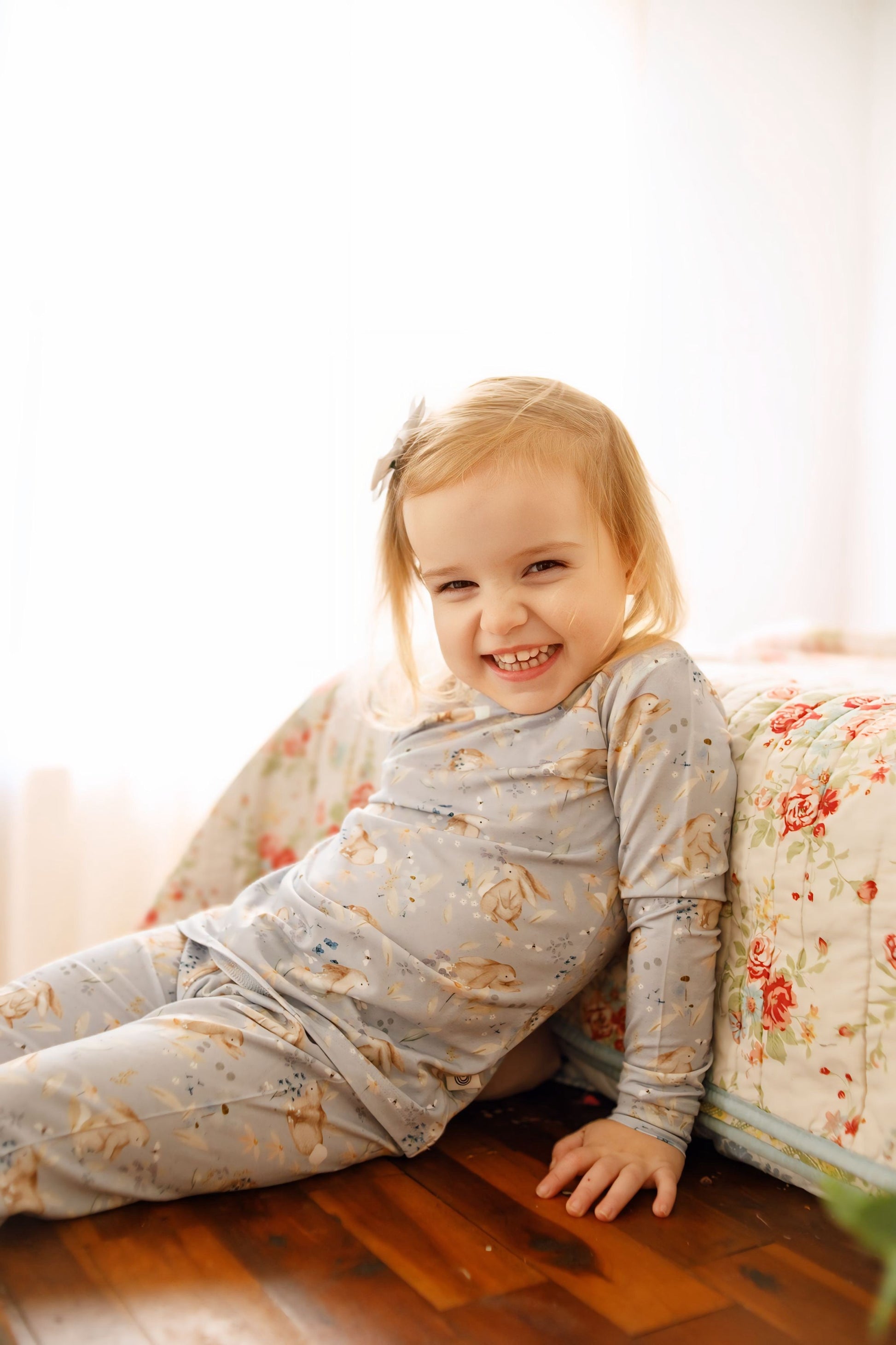 Bunny Blossoms 2pc Bamboo Pajamas by Little Joy Co., product view 6