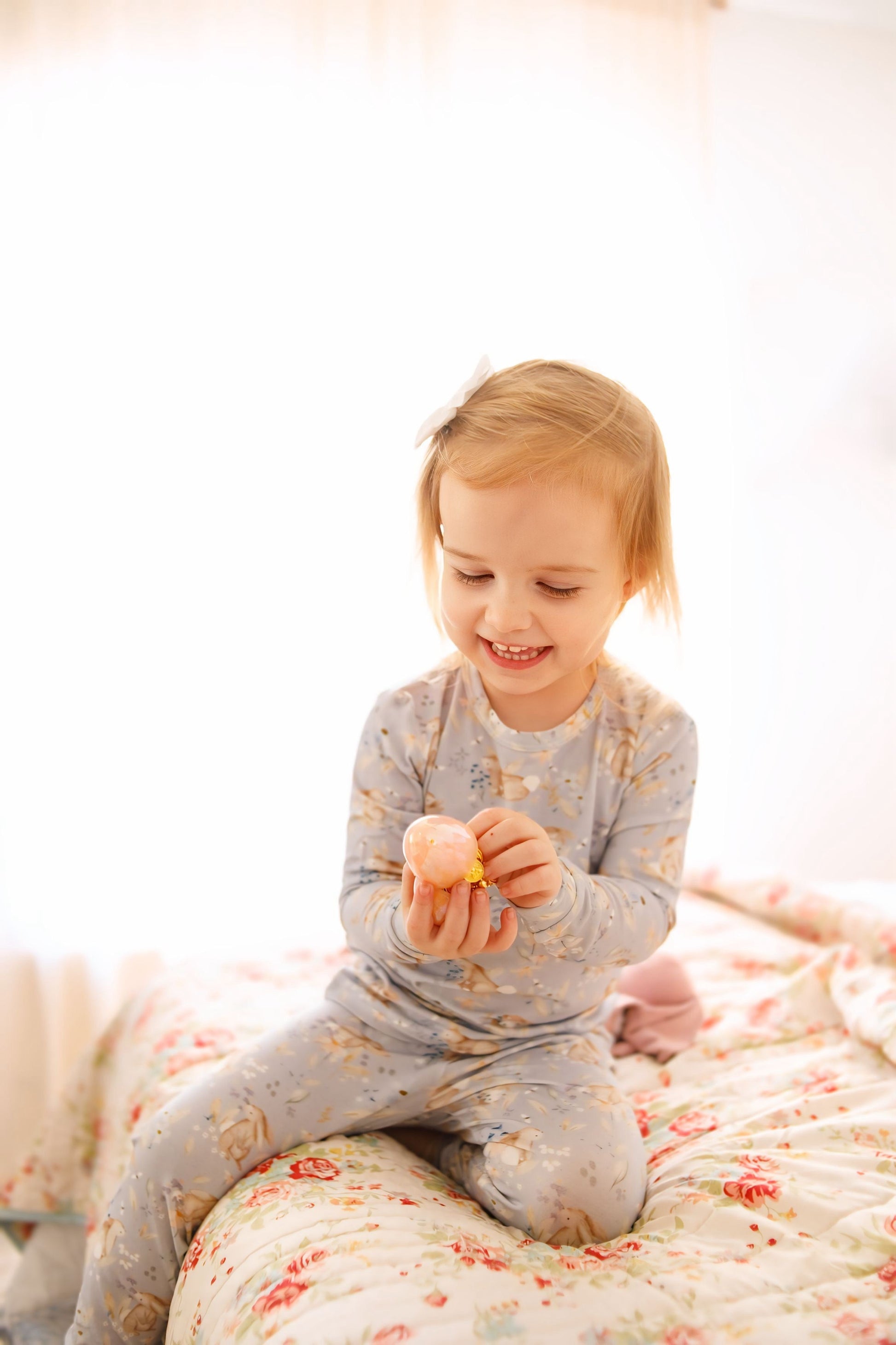 Bunny Blossoms 2pc Bamboo Pajamas by Little Joy Co., product view 5
