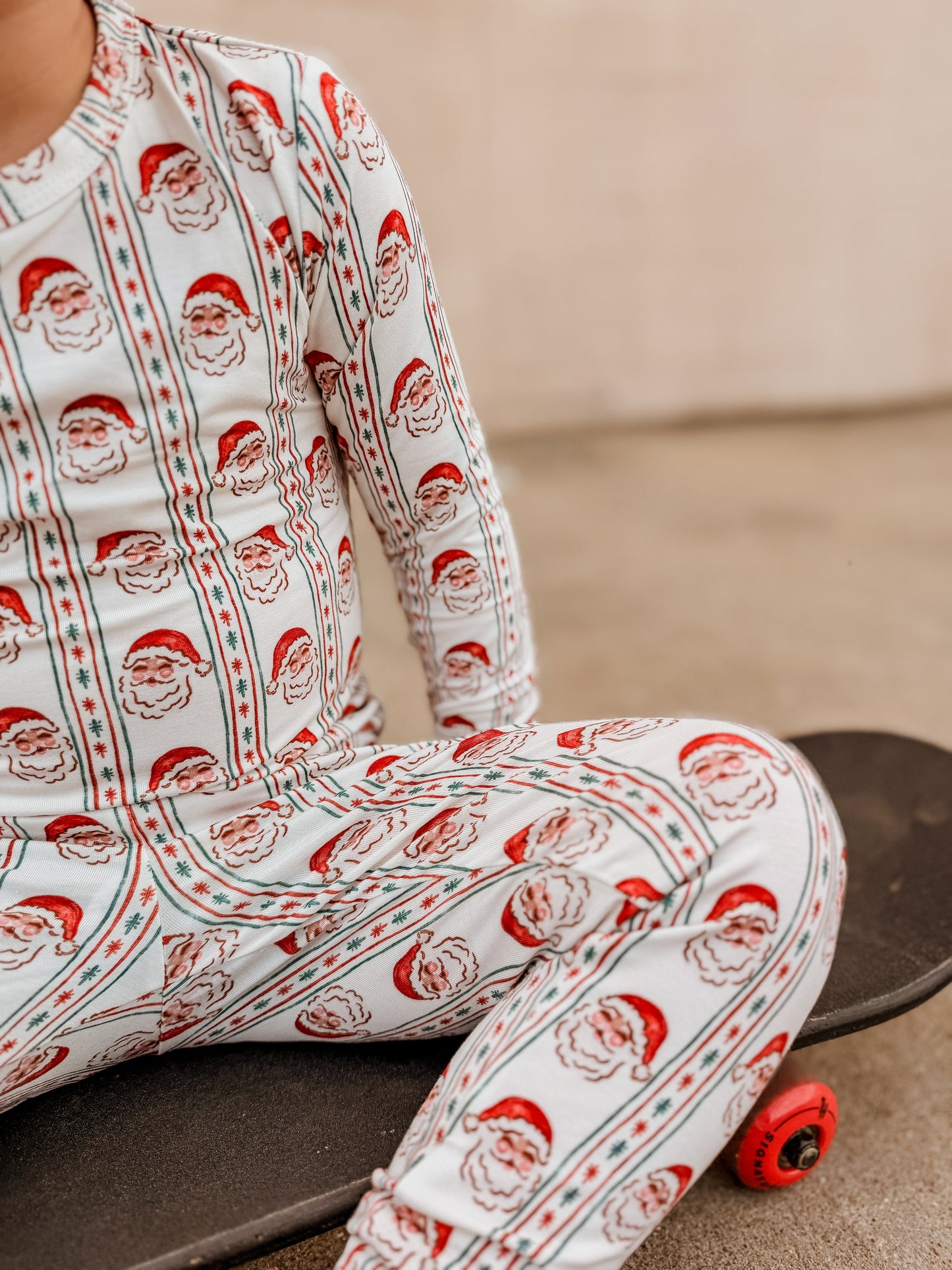 Vintage Santa Bamboo Christmas Pajamas - 2pc Set by Little Joy Co., product view 12