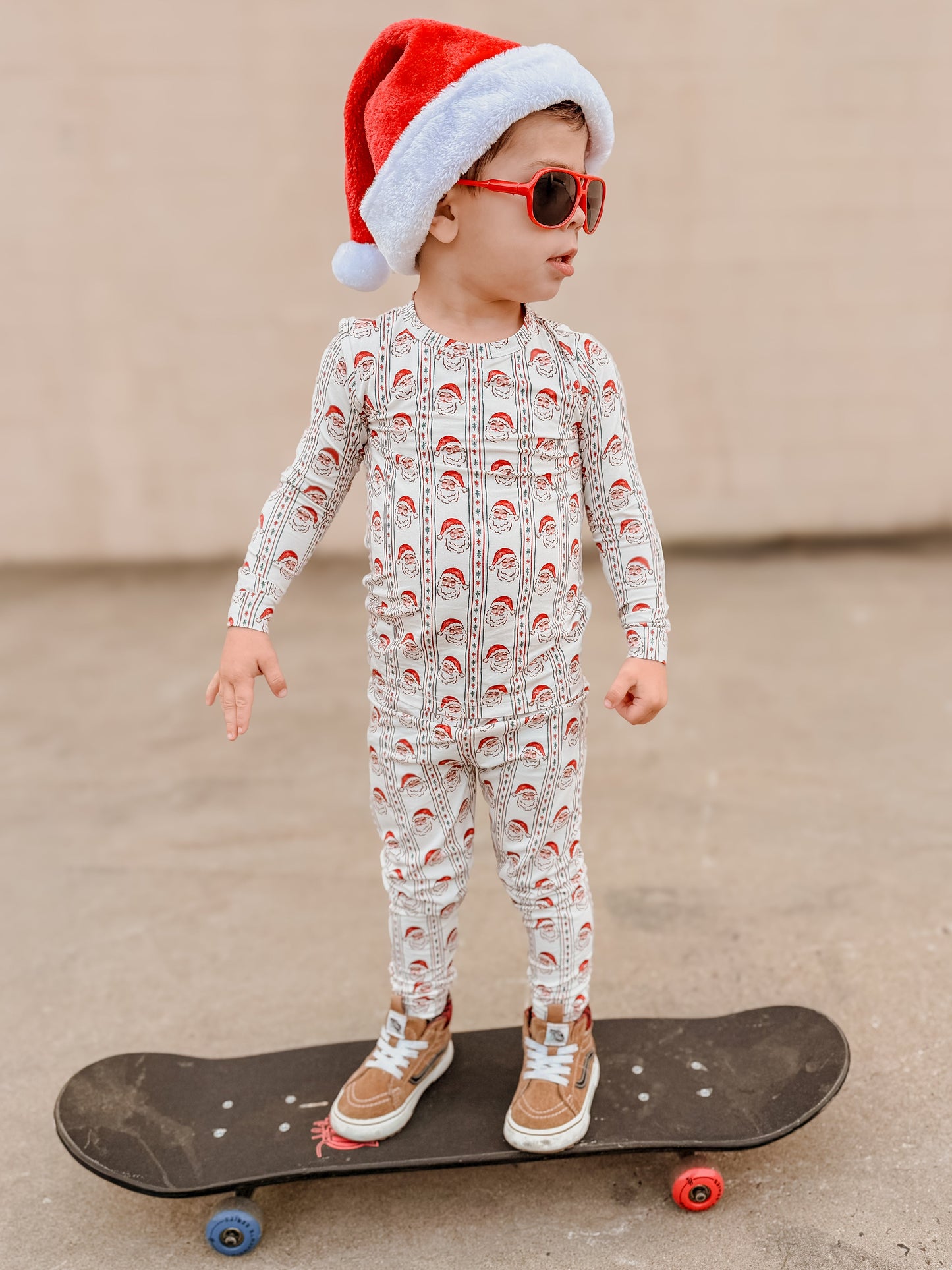 Vintage Santa Bamboo Christmas Pajamas - 2pc Set by Little Joy Co., product view 14
