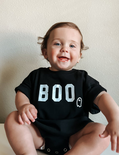 BOO Ghost Oversized Tee or T-Shirt Romper by Little Joy Co., product view 3