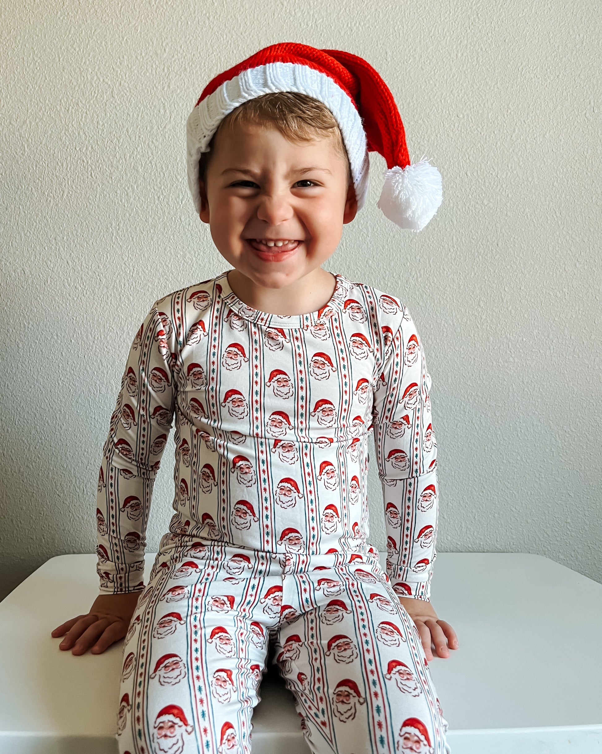 Vintage Santa Bamboo Christmas Pajamas - 2pc Set by Little Joy Co.