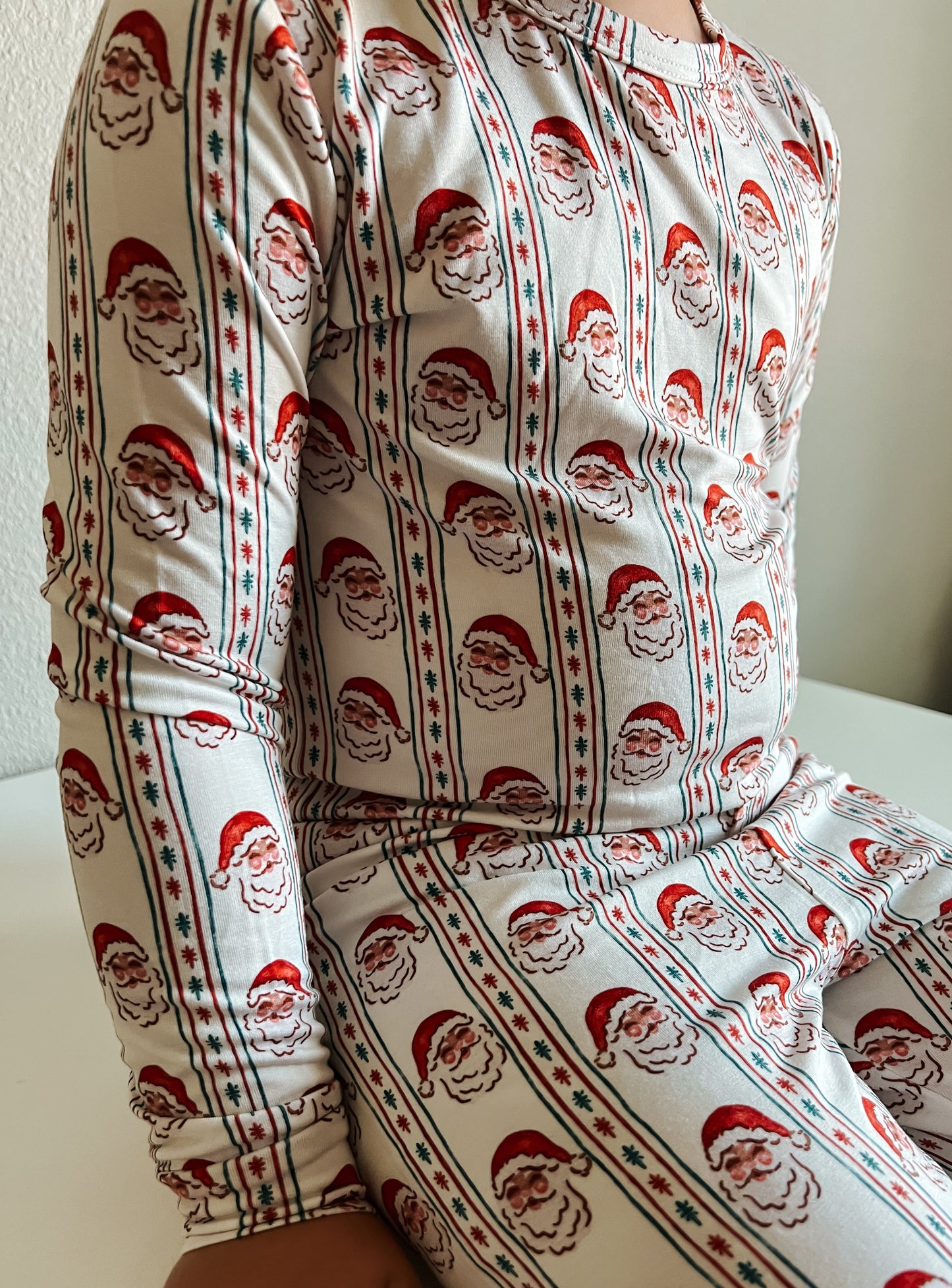 Vintage Santa Bamboo Christmas Pajamas - 2pc Set by Little Joy Co., product view 7