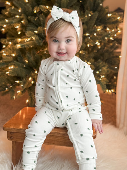 Tiny Trees Ribbed Bamboo Zippy Pajamas by Little Joy Co., product view 10