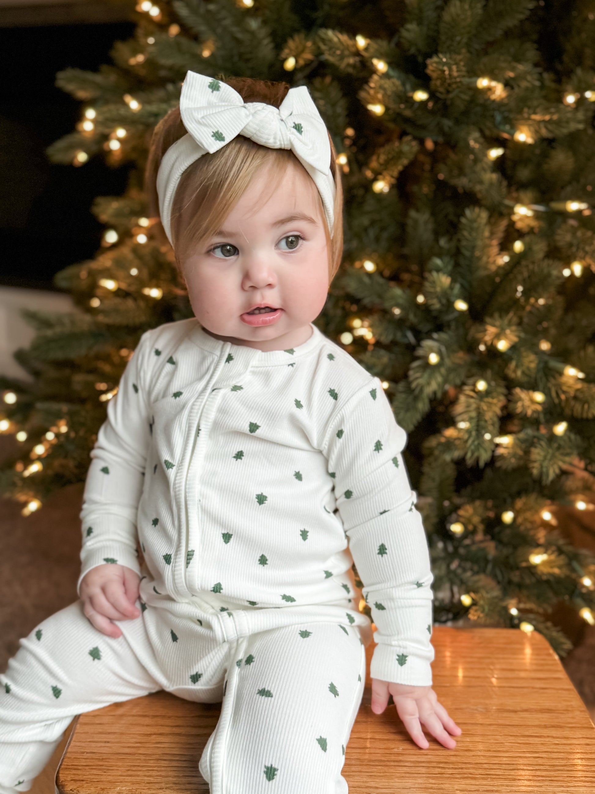 Tiny Trees Ribbed Bamboo Zippy Pajamas by Little Joy Co.