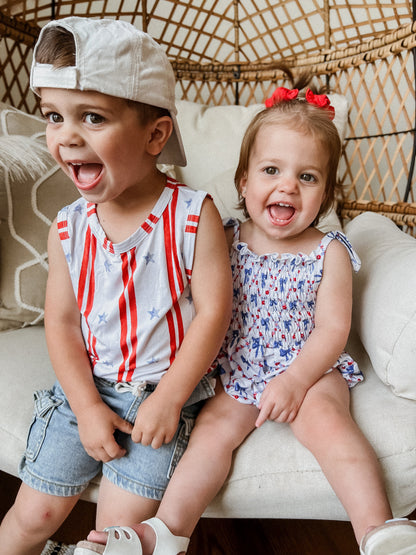 Stars & Stripes Bamboo Tank by Little Joy Co., product view 10