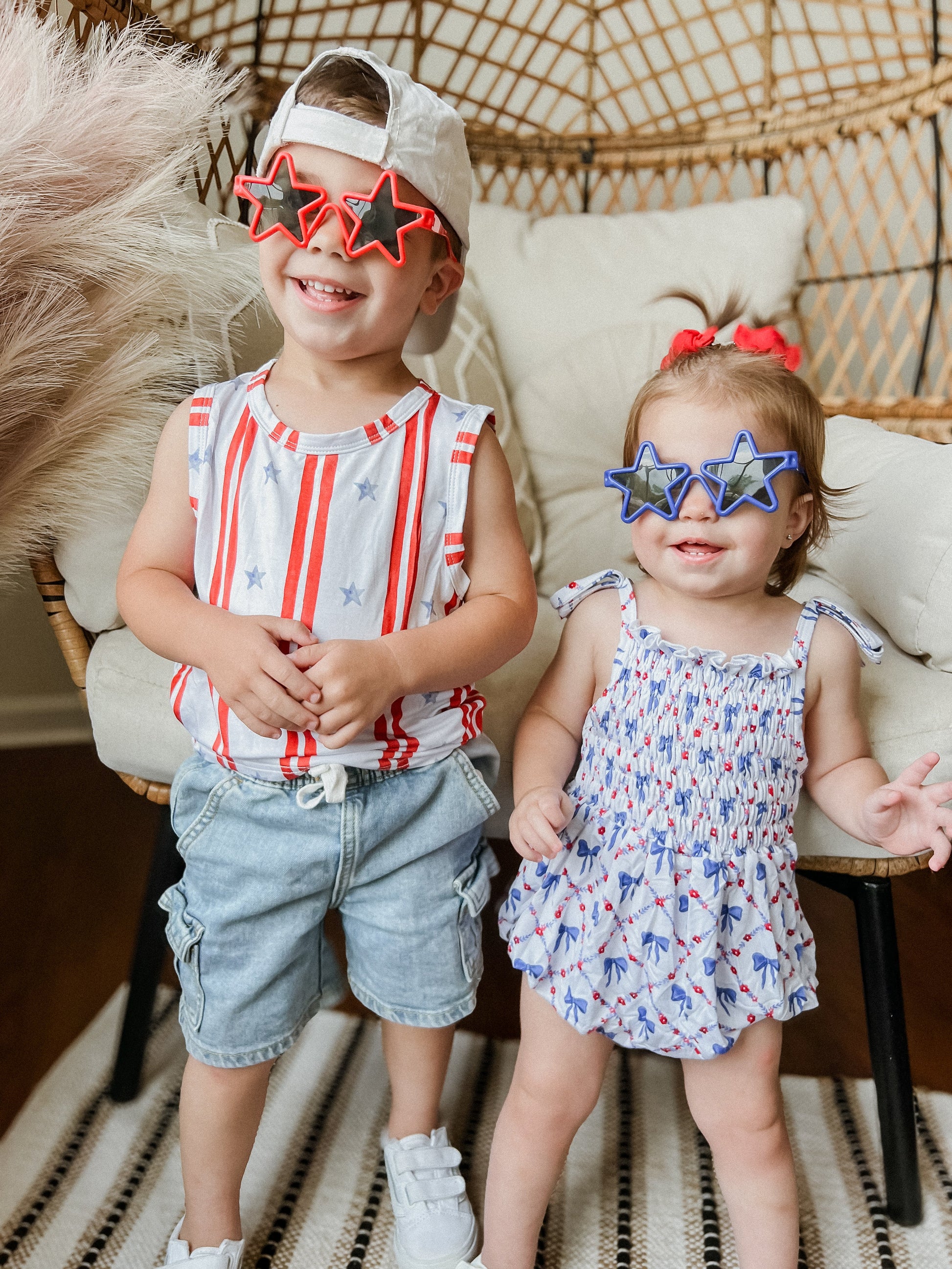Stars & Stripes Bamboo Tank by Little Joy Co., product view 7