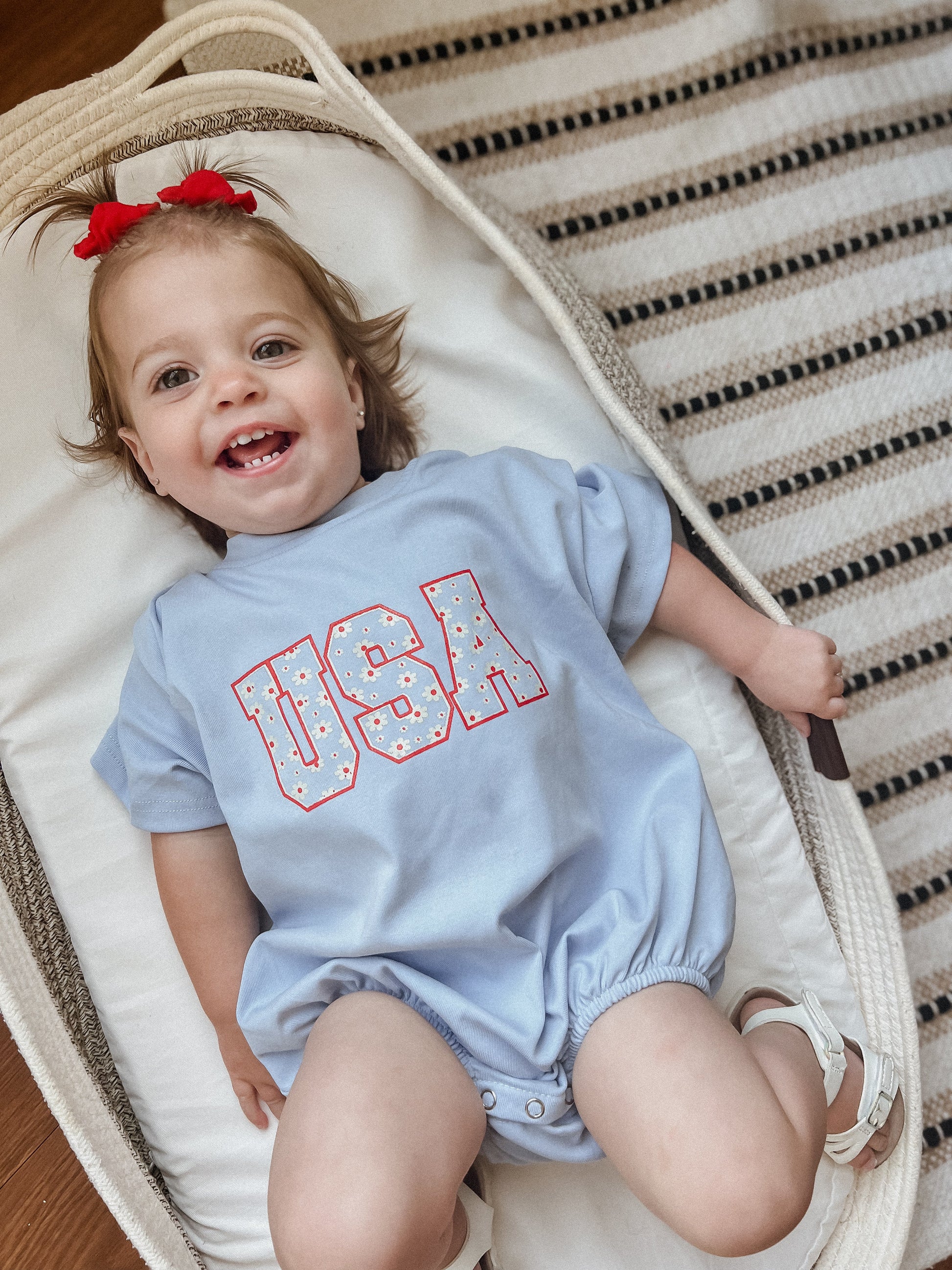 USA Daisy Oversized T-Shirt Romper by Little Joy Co., product view 5