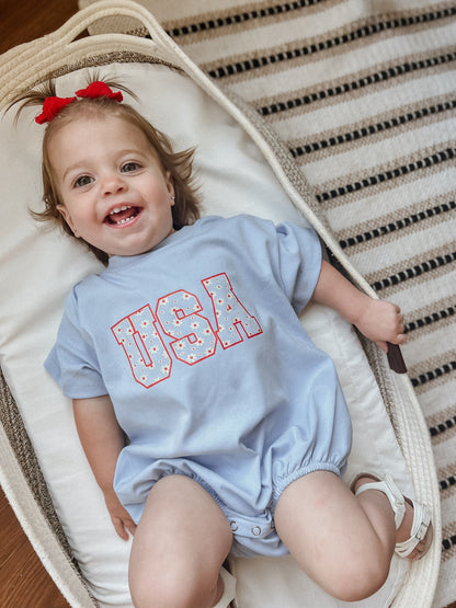 USA Daisy Oversized T-Shirt Romper by Little Joy Co., product view 5