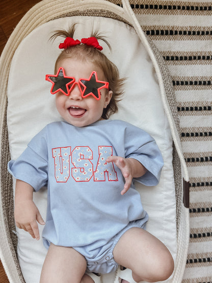 USA Daisy Oversized T-Shirt Romper by Little Joy Co., product view 6