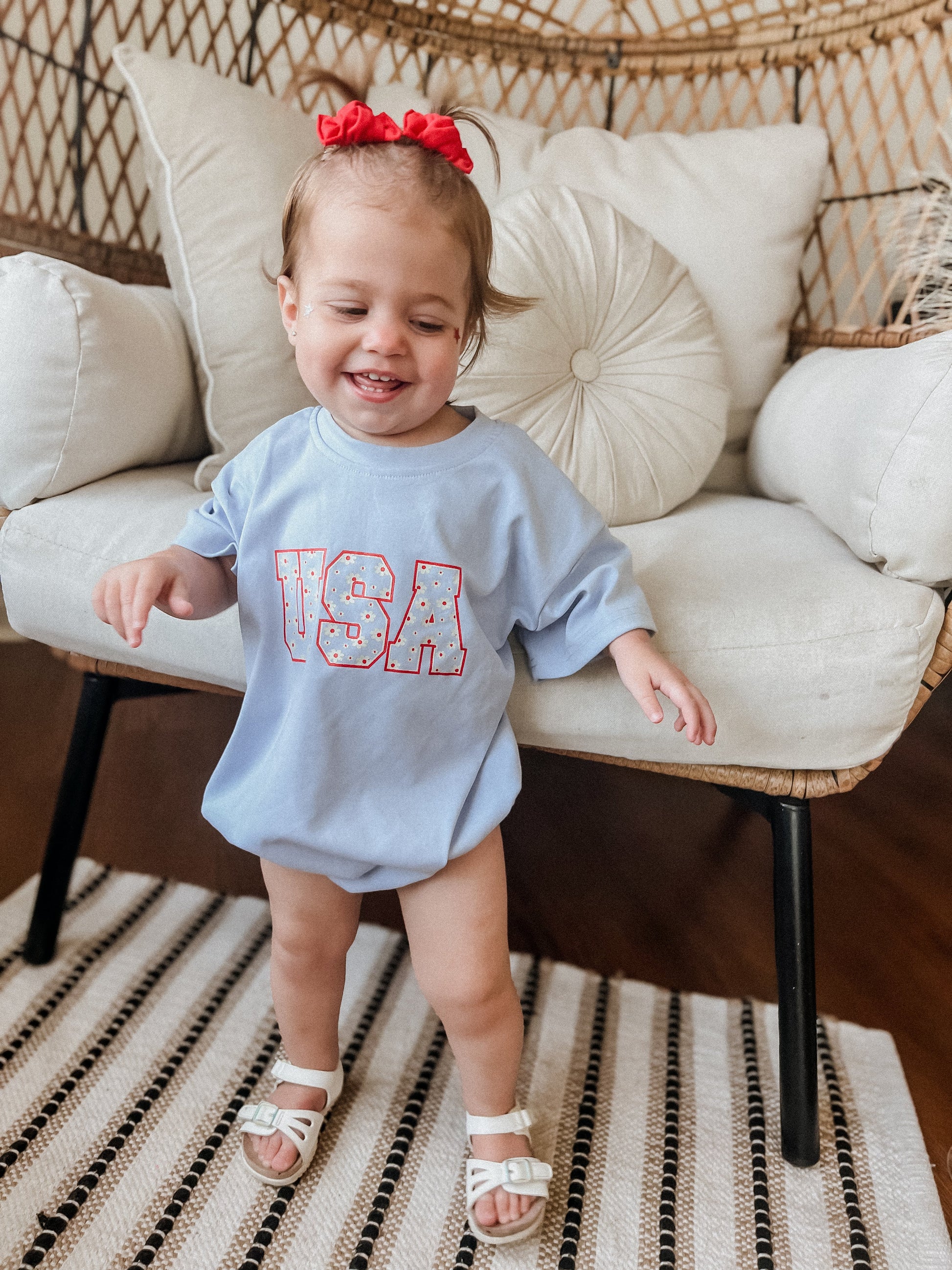 USA Daisy Oversized T-Shirt Romper by Little Joy Co., product view 4
