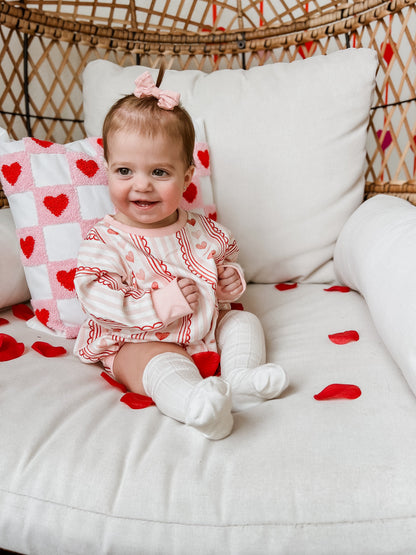 Laced with Love Sweatshirt Romper by Little Joy Co., product view 6