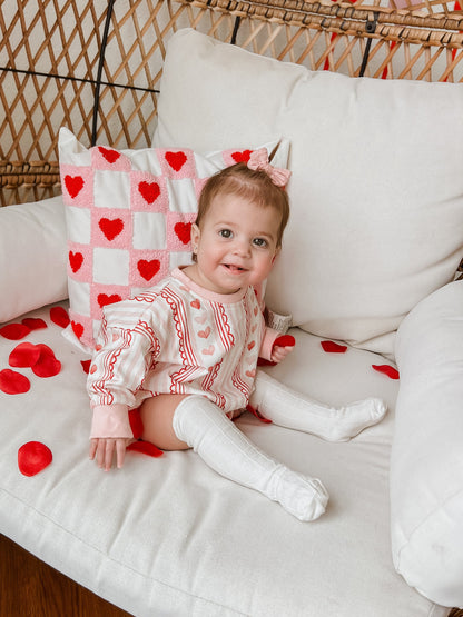Laced with Love Sweatshirt Romper by Little Joy Co., product view 5