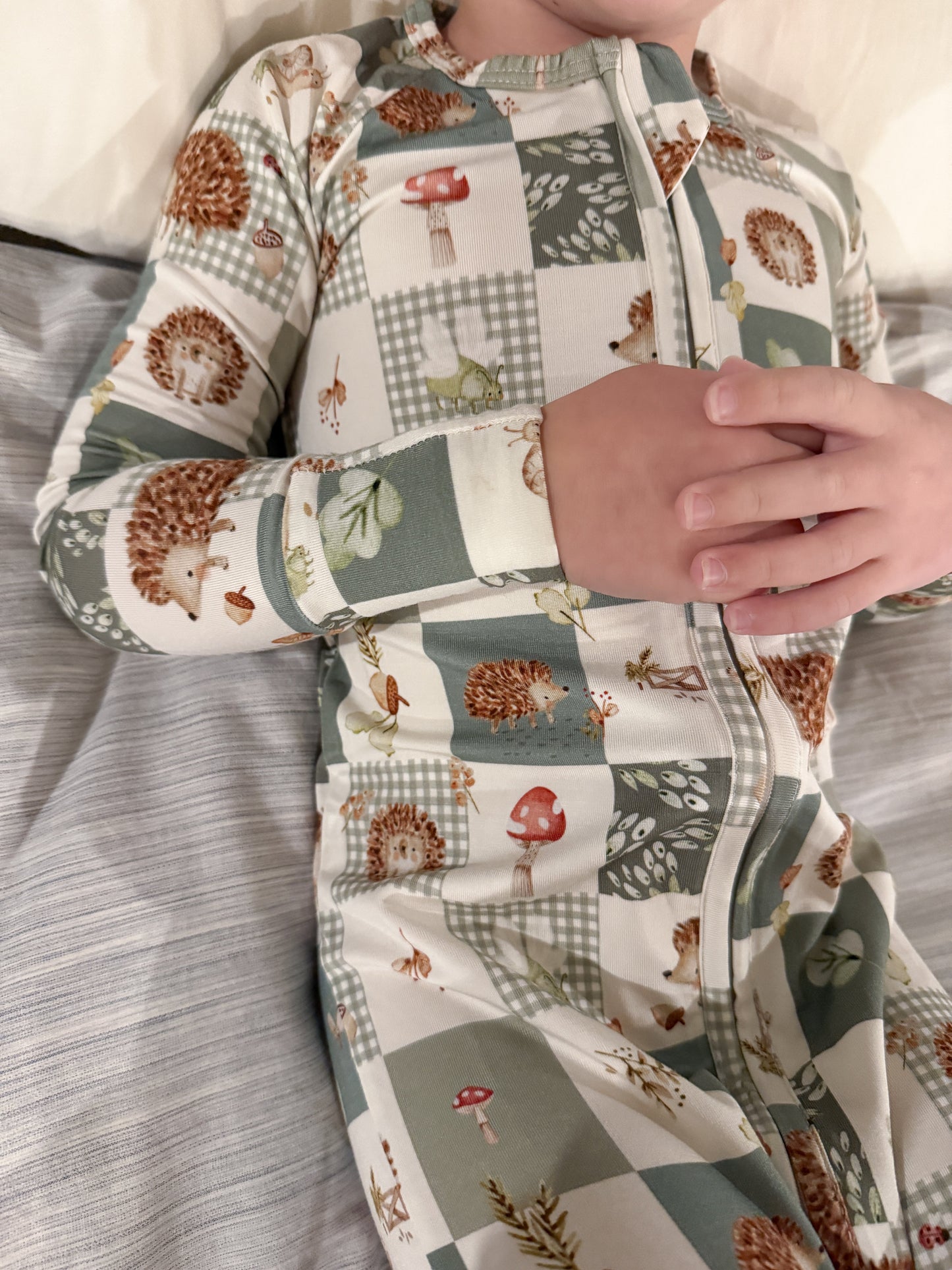 Harvest Hedgehogs Bamboo Zippy Pajamas by Little Joy Co., product view 15