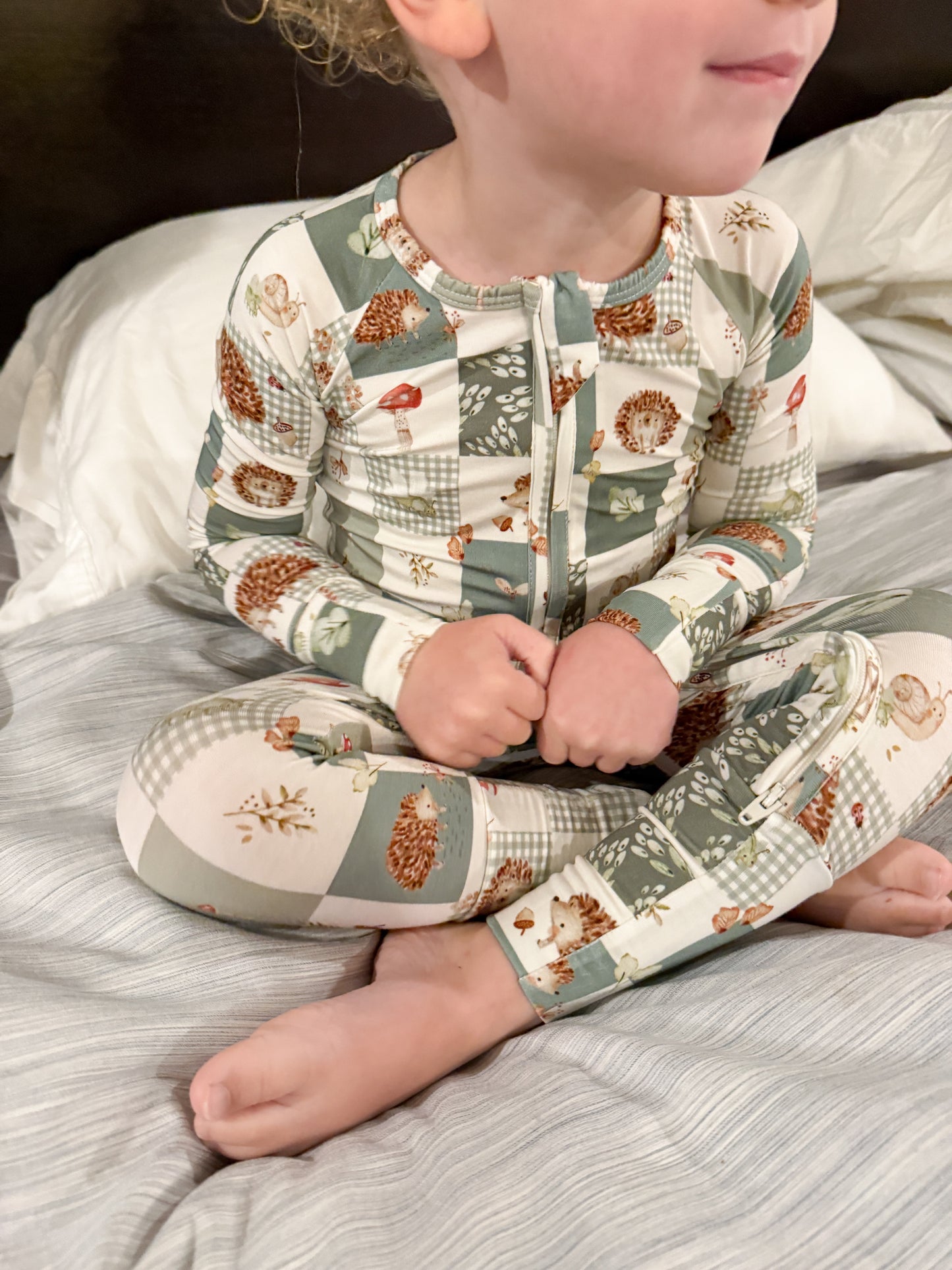 Harvest Hedgehogs Bamboo Zippy Pajamas by Little Joy Co., product view 14