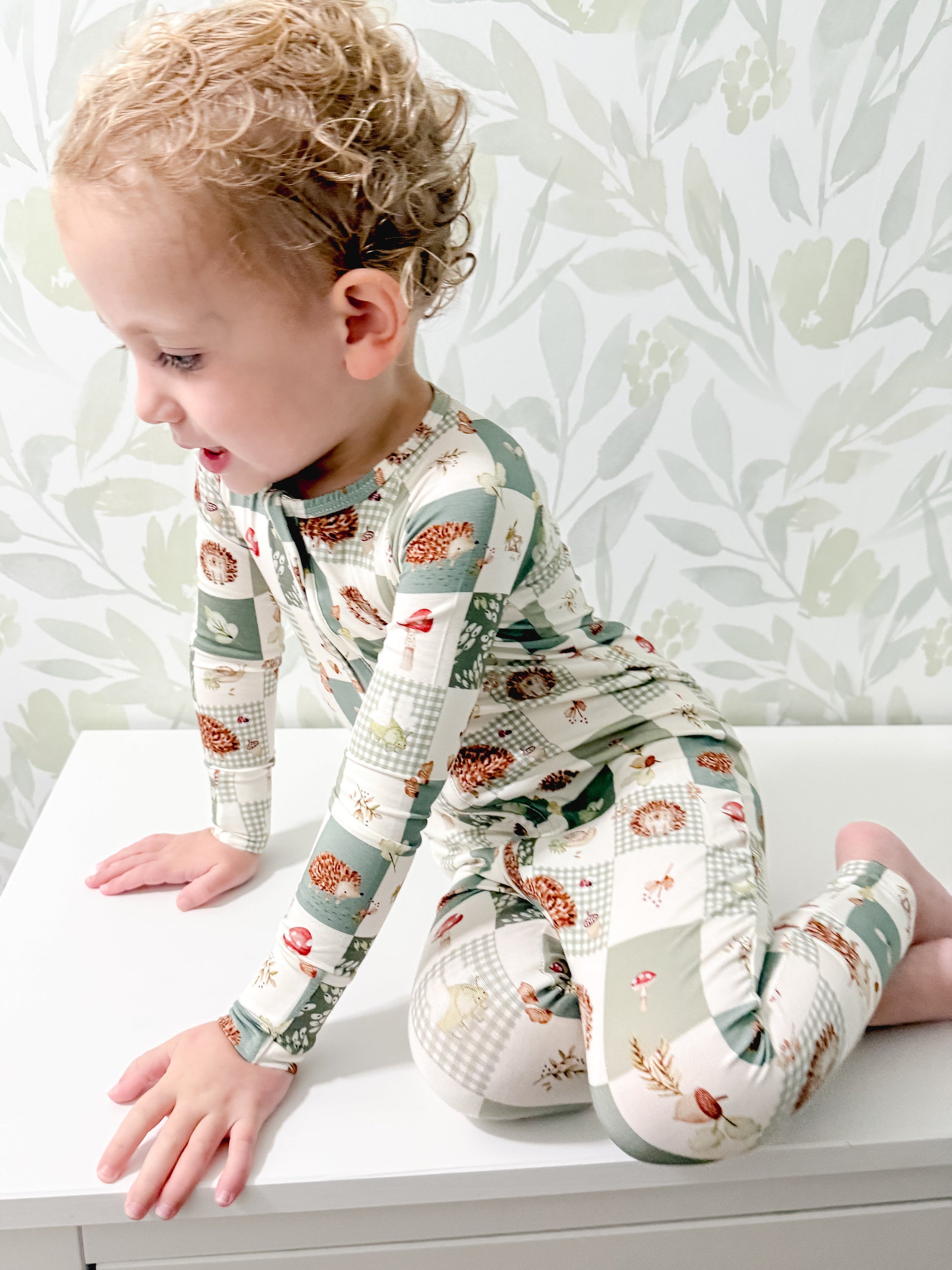 Harvest Hedgehogs Bamboo Zippy Pajamas by Little Joy Co., product view 10