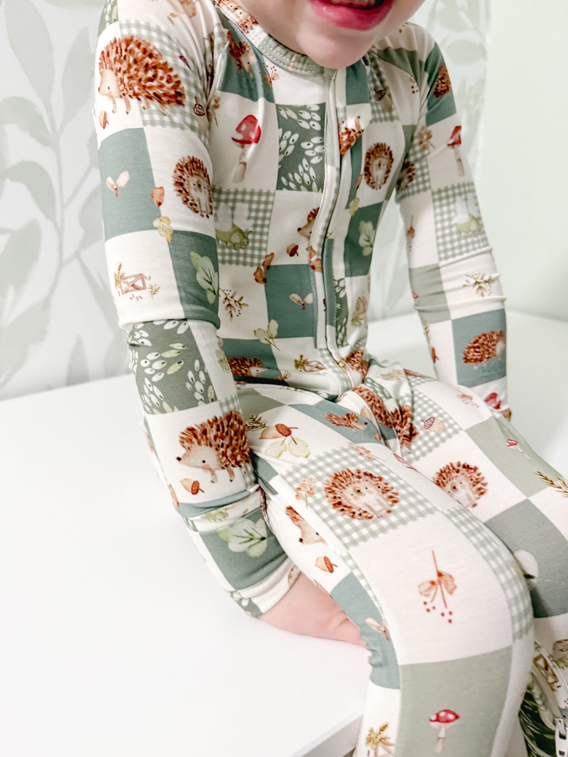 Harvest Hedgehogs Bamboo Zippy Pajamas by Little Joy Co., product view 9