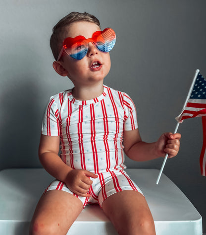 Stars & Stripes 2pc Bamboo Pajamas by Little Joy Co., product view 8