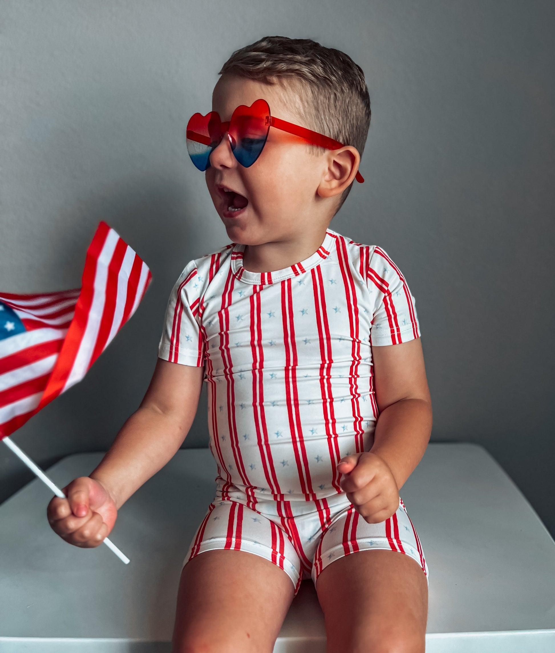 Stars & Stripes 2pc Bamboo Pajamas by Little Joy Co., product view 21