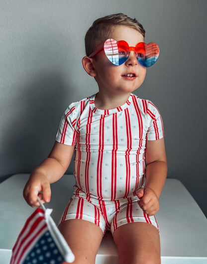 Stars & Stripes 2pc Bamboo Pajamas by Little Joy Co., product view 18