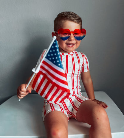 Stars & Stripes 2pc Bamboo Pajamas by Little Joy Co., product view 17