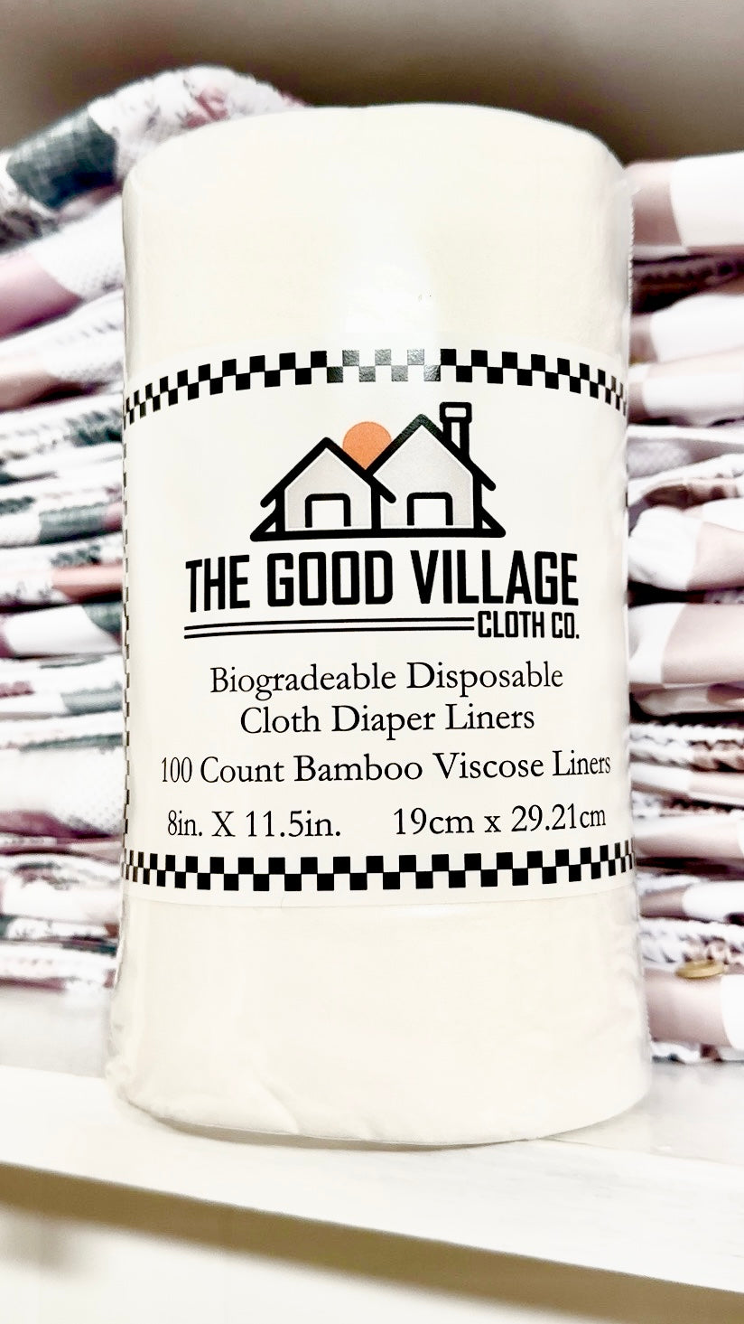 ✨PREORDER ✨ | Biodegradable Disposable Cloth Diaper Liners | 100 Pack Bamboo… by The Good Village Cloth Co.