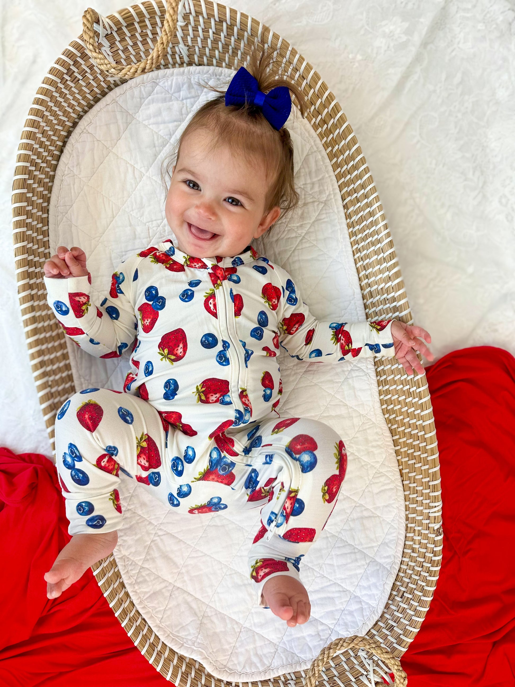 Berry Sweet Bamboo Zippy Romper by Little Joy Co.