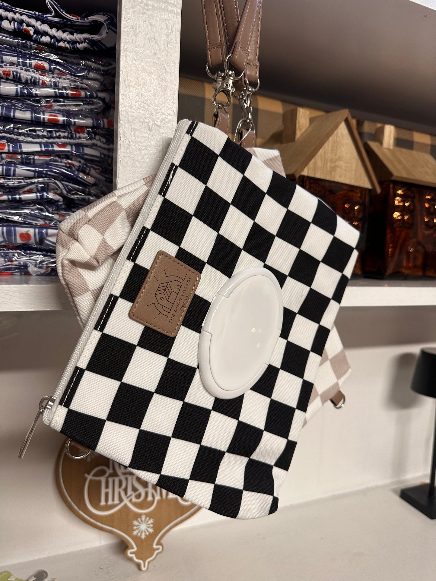 Wipes Clutch | Black Check by The Good Village Cloth Co., product view 15