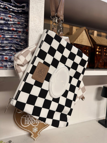 Wipes Clutch | Black Check by The Good Village Cloth Co., product view 15