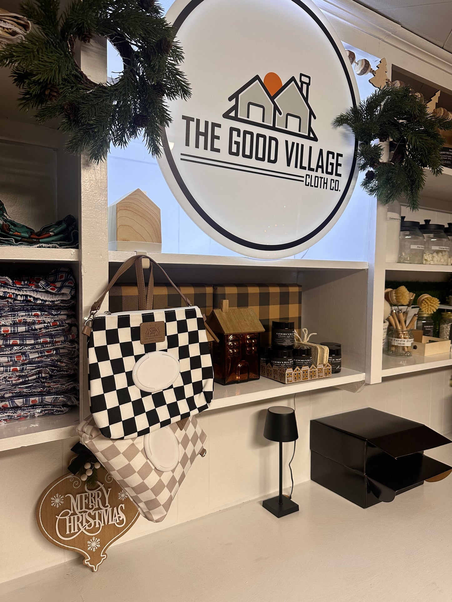 Wipes Clutch | Black Check by The Good Village Cloth Co., product view 16