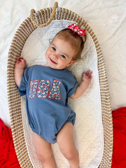USA Daisy Oversized T-Shirt Romper by Little Joy Co., product view 11