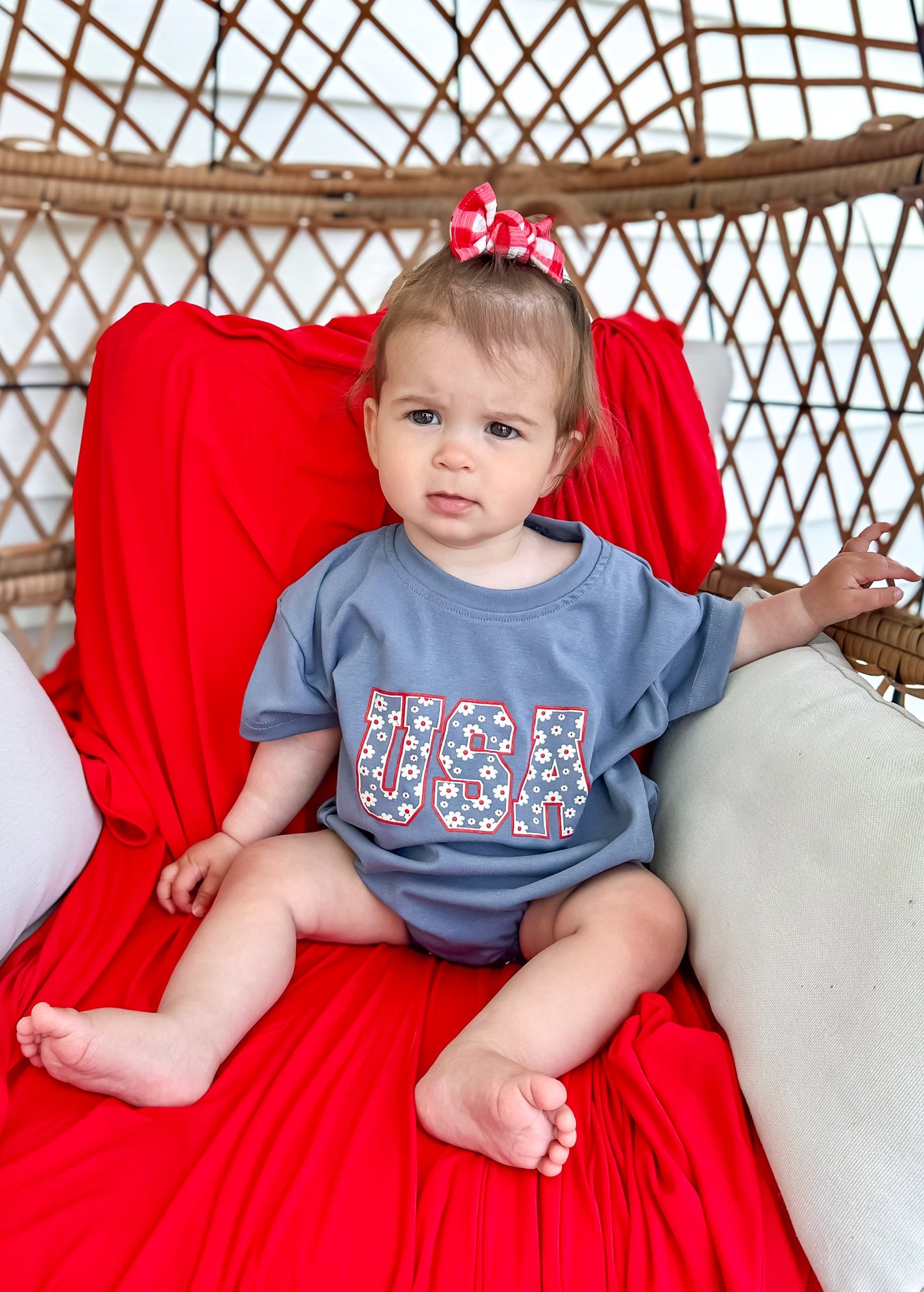 USA Daisy Oversized T-Shirt Romper by Little Joy Co., product view 8