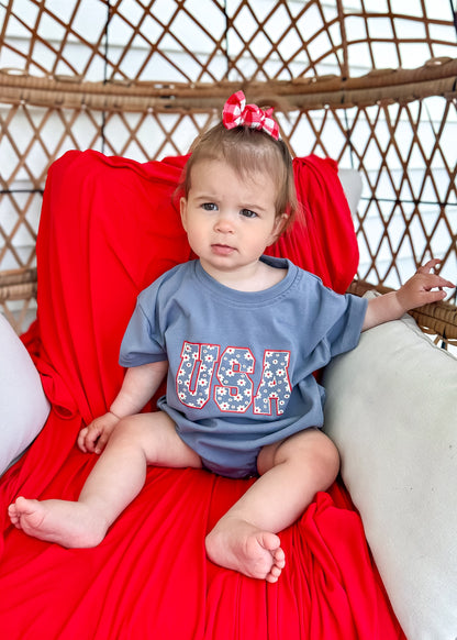 USA Daisy Oversized T-Shirt Romper by Little Joy Co., product view 8