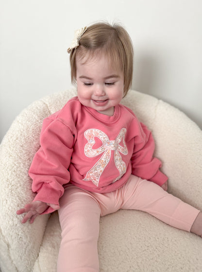 Applique Floral Bow Crewneck Sweatshirt by Little Joy Co., product view 17
