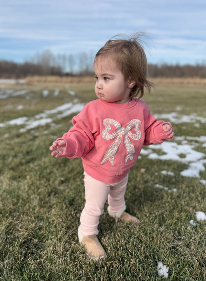Applique Floral Bow Crewneck Sweatshirt by Little Joy Co., product view 15