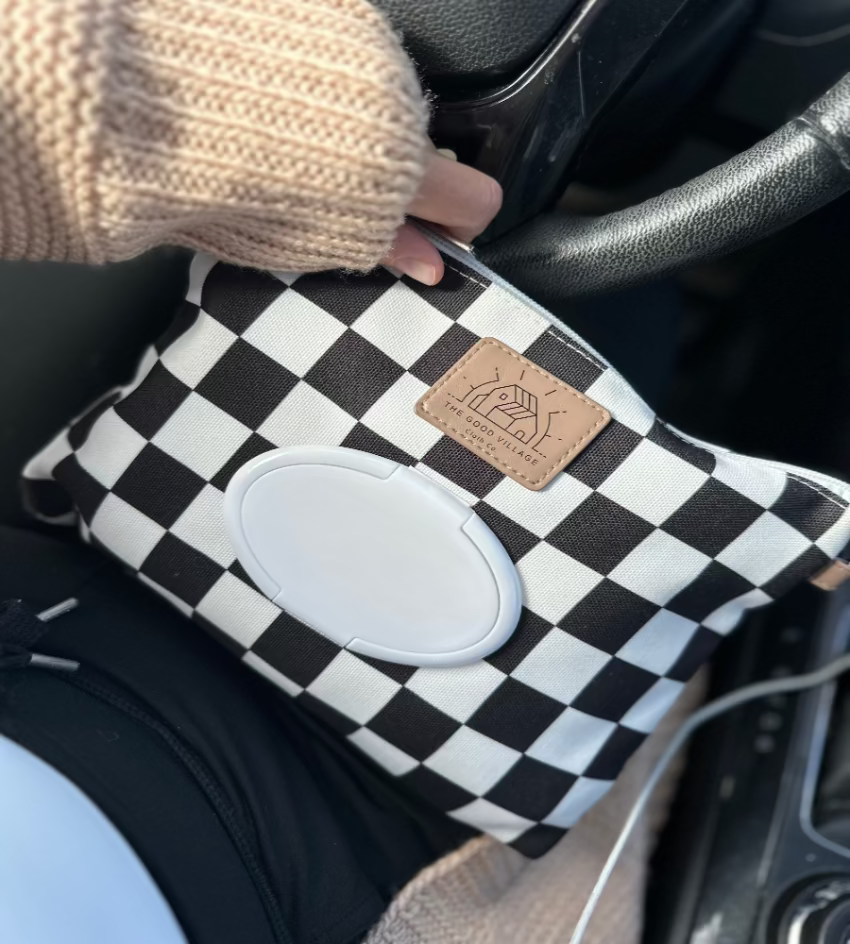 Wipes Clutch | Black Check by The Good Village Cloth Co.