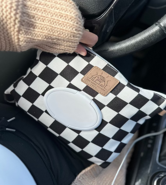Wipes Clutch | Black Check by The Good Village Cloth Co.