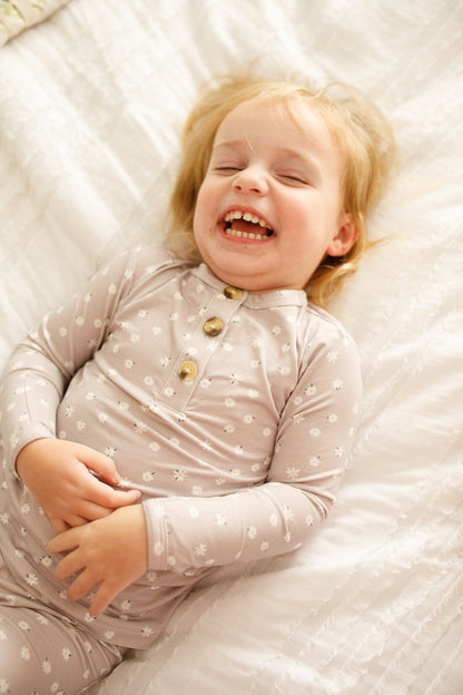 Oopsie Daisy 2pc Henley Bamboo Pajamas - Sizes Newborn & Up! by Little Joy Co., product view 4